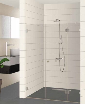 מקלחון חזית קבוע ושתי דלתות