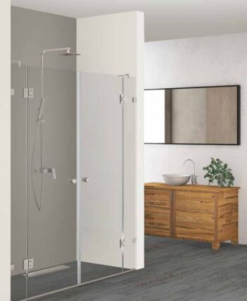 מקלחון חזית שתי קבועים שתי  דלתות