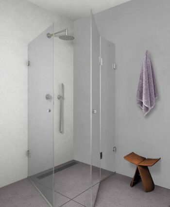 מקלחון פינתי קבוע ושתי דלתות