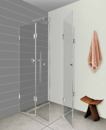 מקלחון פינתי שתי קבועים ושתי דלתות