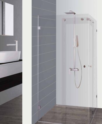 מקלחון פינתי שתי קבועים שתי דלתות הזזה