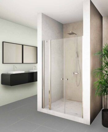 מקלחון חזית קבוע ושתי דלתות