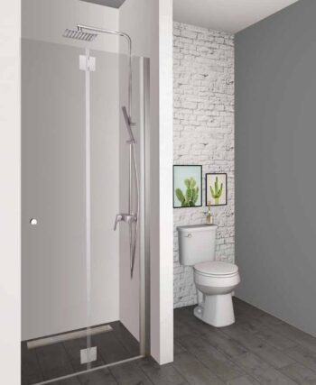 מקלחון חזית דלת הרמוניקה