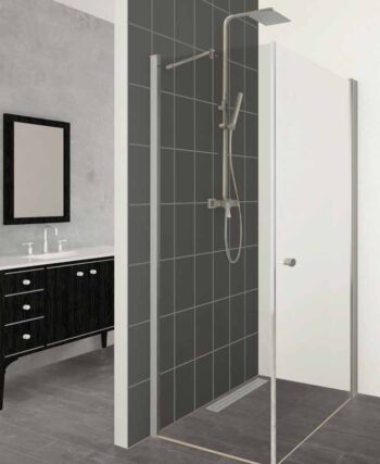 מקלחון פינתי קבוע ודלת