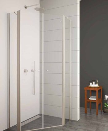 מקלחון פינתי ימין קבוע ודלת ושמאל קבוע ודלת