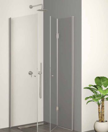 מקלחון פינתי ימין הרמוניקה ושמאל דלת