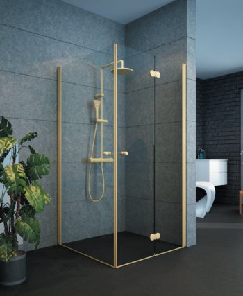 מקלחון פינתי הרמוניקה ודלת ציר IN/OUT