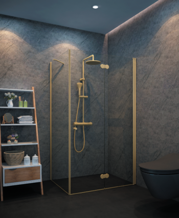 מקלחון פינתי הרמוניקה מתקפל ודופן