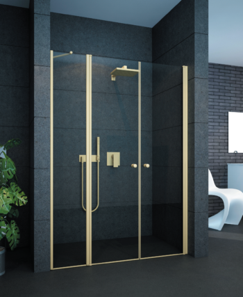 מקלחון חזית דופן קבועה + 2 דלתות IN/OUT