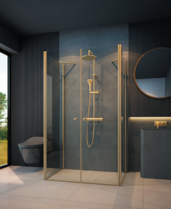 מקלחון ח' 2 קירות צד + חזית 2 דלתות IN/OUT